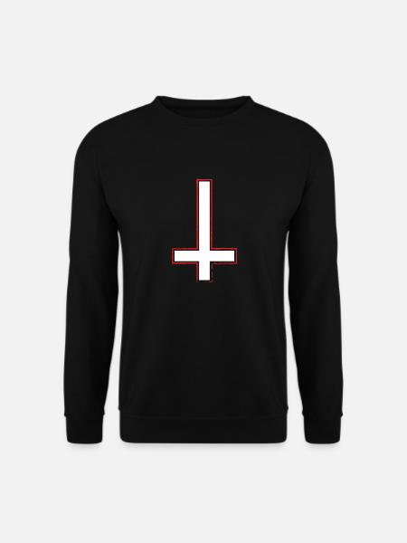Umgedrehtes Kreuz Petrus Satan Siegel Symbol Goth - Unisex Pullover - Schwarz