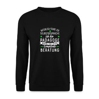 PÄDAGOGE - Unisex Pullover - Schwarz - Vorne - Alina (178cm) & Michal (187cm)