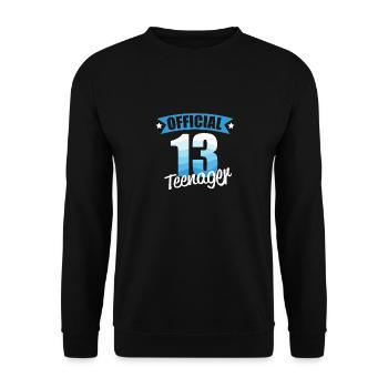 Offiziell Teenager 13. Geburtstag - Unisex Pullover - Schwarz - Vorne - Alina (178cm) & Michal (187cm)
