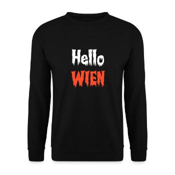 Hellowien - Hello Vienna - funny Halloween design - Unisex Sweatshirt - black - Front - Alina (178cm) & Michal (187cm)