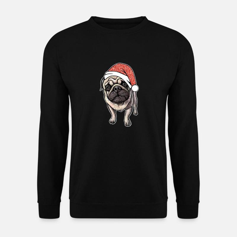 Mops Pug Weihnachten Geschenkidee - Unisex Pullover - Schwarz