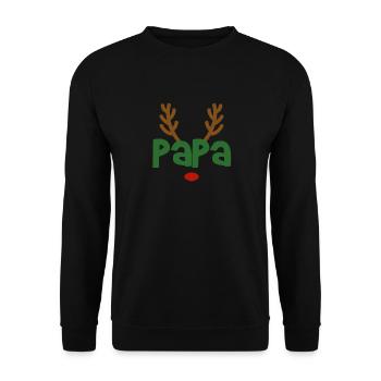 Dad father reindeer family outfit Christmas deer - Unisex Sweatshirt - black - Front - Alina (178cm) & Michal (187cm)