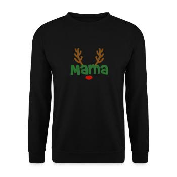Mama Mutti Reindeer Family Outfit Christmas Deer - Unisex Sweatshirt - black - Front - Alina (178cm) & Michal (187cm)