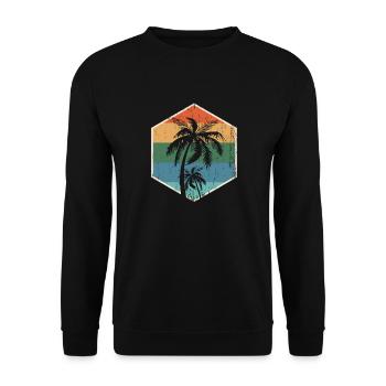 Vintage Retro California Palm Tree Design design - Unisex Sweatshirt - black - Front - Alina (178cm) & Michal (187cm)