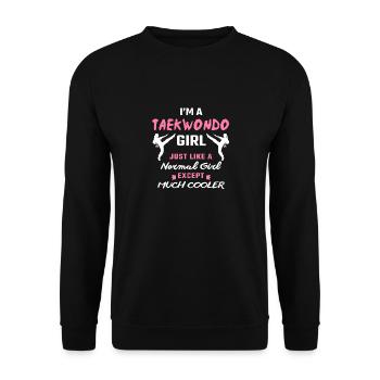 Taekwondo Girl Funny Taekwondo Gift Ideas Kick - Unisex Sweatshirt - black - Front - Alina (178cm) & Michal (187cm)