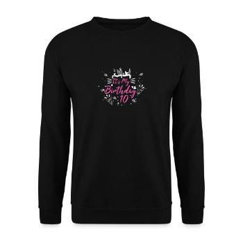 Mon anniversaire 10 filles filles 10e anniversaire - Sweat-shirt Unisexe - noir - Devant - Alina (178cm) & Michal (187cm)
