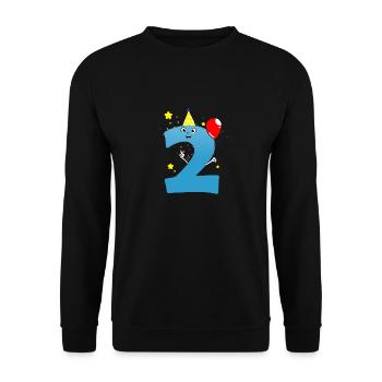 2 years boy birthday - Unisex Sweatshirt - black - Front - Alina (178cm) & Michal (187cm)