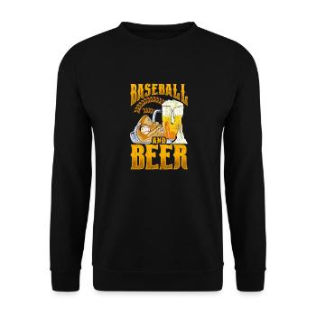 Fantastischer Baseball und Bier machen den perfekten Tag - Unisex Pullover - Schwarz - Vorne - Alina (178cm) & Michal (187cm)