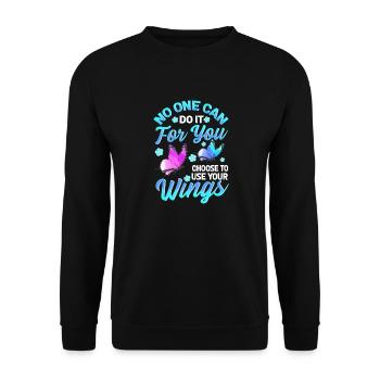 Personne ne peut le faire pour vous d'utiliser vos ailes - Sweat-shirt Unisexe - noir - Devant - Alina (178cm) & Michal (187cm)