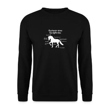 Anatomie eines Fjordpferdes - Unisex Pullover - Schwarz - Vorne - Alina (178cm) & Michal (187cm)