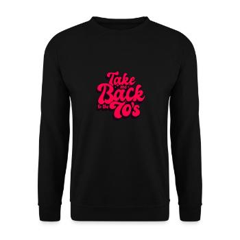 Seventies 70s 70s Cadeau de diction typique - Sweat-shirt Unisexe - noir - Devant - Alina (178cm) & Michal (187cm)