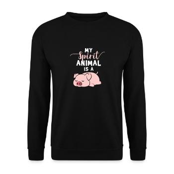 My Spirit Animal Pig Gifts For Pig Lovers Pig - Unisex Pullover - Schwarz - Vorne - Alina (178cm) & Michal (187cm)