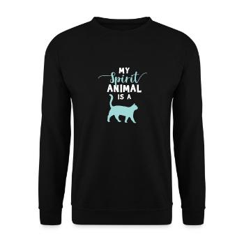 Spirit Animal Cat Gifts For Cat Lovers Cat Lover - Unisex Pullover - Schwarz - Vorne - Alina (178cm) & Michal (187cm)