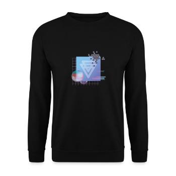 Géométrie Triangles Illusion Géométrique Glitch - Sweat-shirt Unisexe - noir - Devant - Alina (178cm) & Michal (187cm)