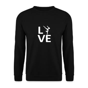 Love Gymnastics Gift Ideas Gymnast Gifts For Girl - Unisex Sweatshirt - black - Front - Alina (178cm) & Michal (187cm)