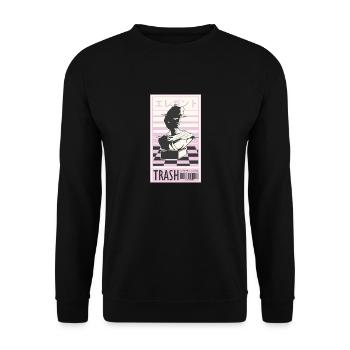 Poubelle design rétro des années 80 - Sweat-shirt Unisexe - noir - Devant - Alina (178cm) & Michal (187cm)