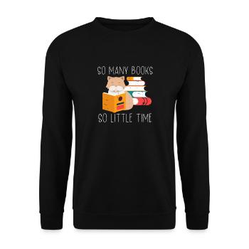 So Many Books So Little Time Cute For Cat And Book - Unisex Pullover - Schwarz - Vorne - Alina (178cm) & Michal (187cm)