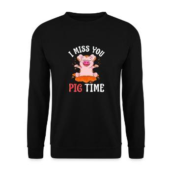 Cute & Funny tu me manques cochon temps bébé cochon cochon - Sweat-shirt Unisexe - noir - Devant - Alina (178cm) & Michal (187cm)