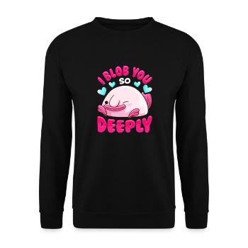 Entzückend ich tupfe Sie so tief niedliches Blobfish-Wortspiel - Unisex Pullover - Schwarz - Vorne - Alina (178cm) & Michal (187cm)