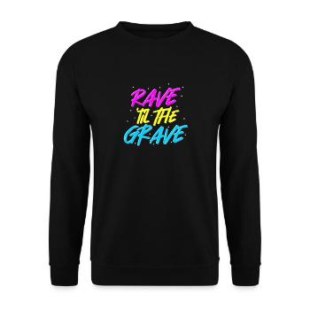 Rave jusqu'à The Grave Techno Festival Outfit Ladies - Sweat-shirt Unisexe - noir - Devant - Alina (178cm) & Michal (187cm)