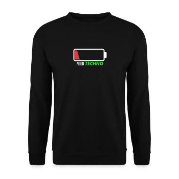 Need techno - Unisex Sweatshirt - black - Front - Alina (178cm) & Michal (187cm)