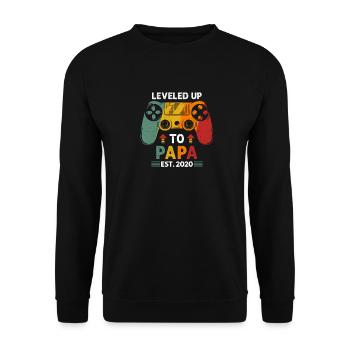 Leveled up to Daddy 2020 dad daddy Daddy - Unisex Sweatshirt - black - Front - Alina (178cm) & Michal (187cm)