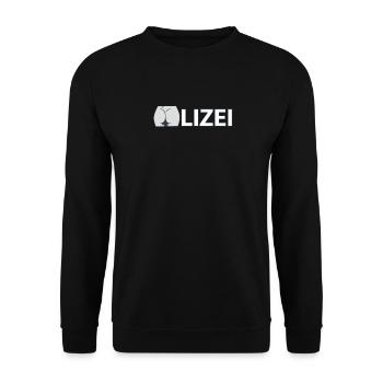 Polizei Hintern Popo Po zilei Polizei - Unisex Pullover - Schwarz - Vorne - Alina (178cm) & Michal (187cm)