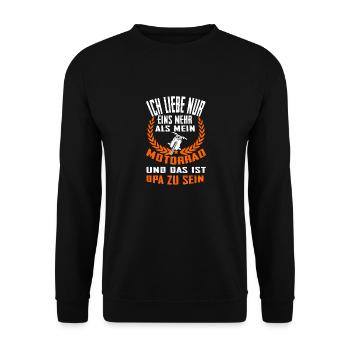 Opa Motorrad - Unisex Pullover - Schwarz - Vorne - Alina (178cm) & Michal (187cm)