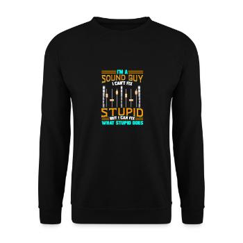 Sound Engineer Music Production DJ Audio Guy - Unisex Pullover - Schwarz - Vorne - Alina (178cm) & Michal (187cm)