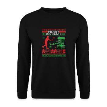 Drôle Disc Golf de Noël - Sweat-shirt Unisexe - noir - Devant - Alina (178cm) & Michal (187cm)