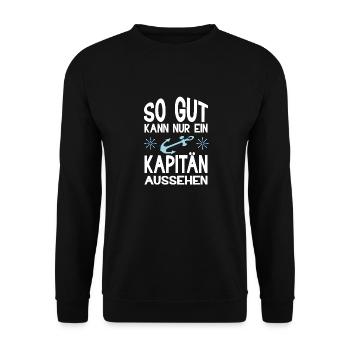 KAPITÄN - Unisex Pullover - Schwarz - Vorne - Alina (178cm) & Michal (187cm)