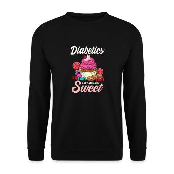 Funny Diabetics Are Naturally Sweet Diabetes Pun - Unisex Sweatshirt - black - Front - Alina (178cm) & Michal (187cm)