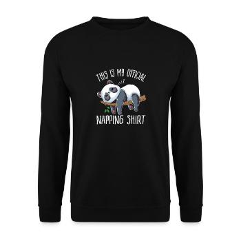 This Is My Offical Napping Shirt Schlafen Fauler - Unisex Pullover - Schwarz - Vorne - Alina (178cm) & Michal (187cm)