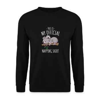 This Is My Offical Napping Shirt Sleep Lazy - Unisex Sweatshirt - black - Front - Alina (178cm) & Michal (187cm)