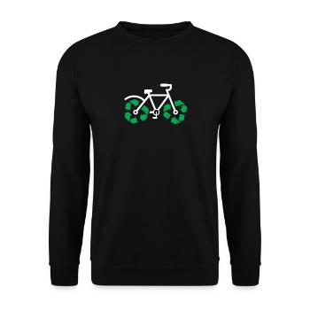 Recycle bicycle funny recycling trash pro - Unisex Sweatshirt - black - Front - Alina (178cm) & Michal (187cm)