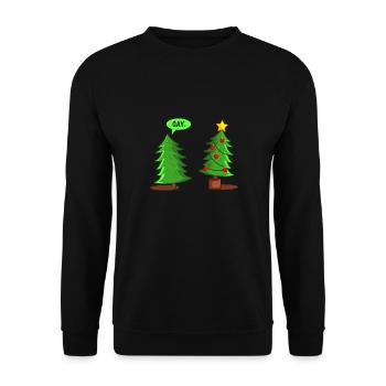 Sapin de Noël drôle - Sweat-shirt Unisexe - noir - Devant - Alina (178cm) & Michal (187cm)
