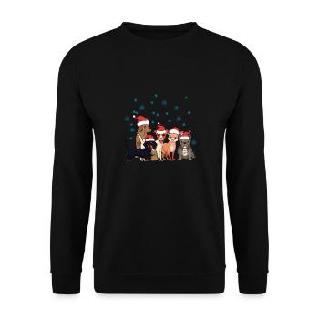 Chiot de chiens de Noël - Sweat-shirt Unisexe - noir - Devant - Alina (178cm) & Michal (187cm)