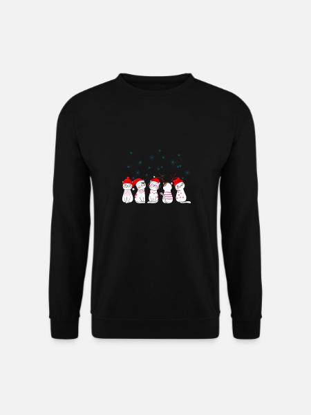 Weihnachten Katzen Niedlich - Unisex Pullover - Schwarz