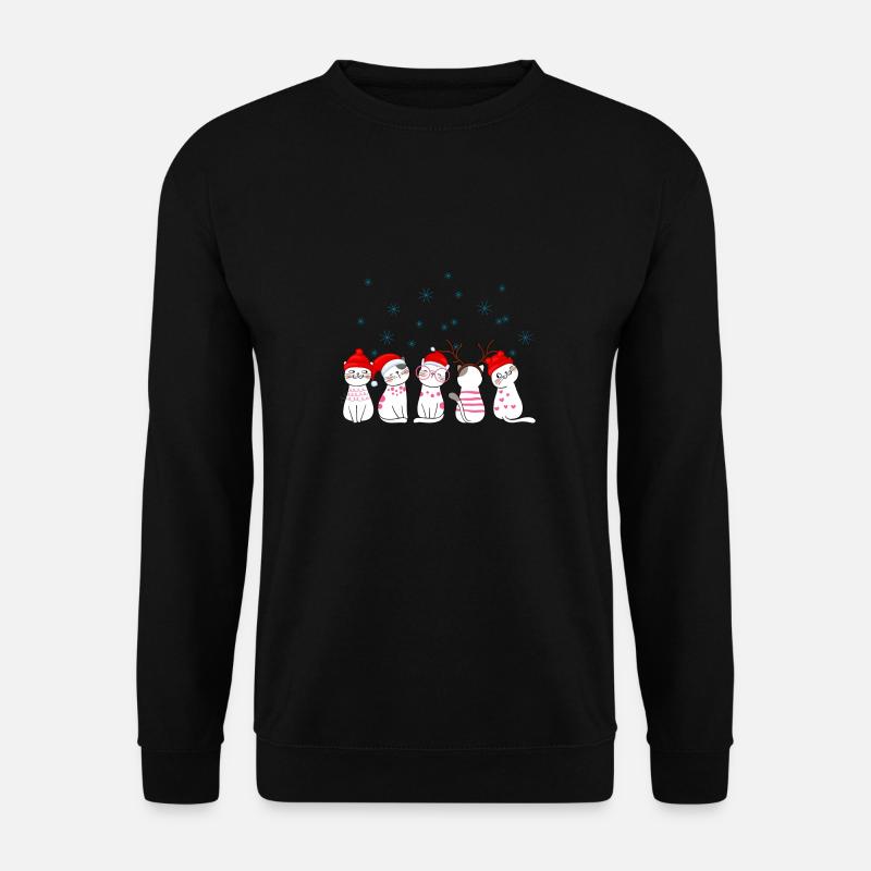 Cute Christmas Cats - Unisex Sweatshirt - black
