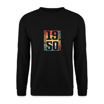 Awesome Since 1950, Legend Since 1950 - Unisex Sweatshirt - black - Front - Alina (178cm) & Michal (187cm)