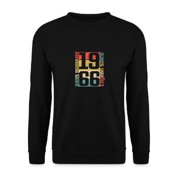Awesome since 1966, Legend since 1966 - Unisex Sweatshirt - black - Front - Alina (178cm) & Michal (187cm)