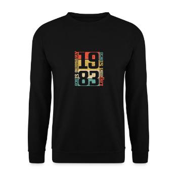 Awesome since 1983, Legend since 1983 - Unisex Sweatshirt - black - Front - Alina (178cm) & Michal (187cm)