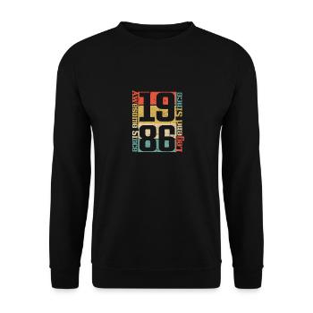 Awesome since 1986, Legend since 1986 - Unisex Sweatshirt - black - Front - Alina (178cm) & Michal (187cm)