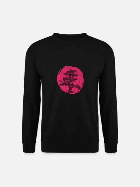 Bonsai Tree Baum Aufgehende Sonne Japan Geschenk - Unisex Pullover - Schwarz