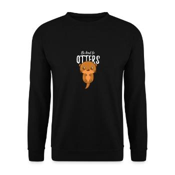 Soyez gentil avec les loutres Soyez gentil avec les autres loutres - Sweat-shirt Unisexe - noir - Devant - Alina (178cm) & Michal (187cm)