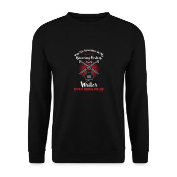 T-shirt for authors, bloggers and writers - Unisex Sweatshirt - black - Front - Alina (178cm) & Michal (187cm)