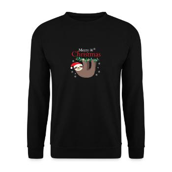 Christmas sloth - Unisex Sweatshirt - black - Front - Alina (178cm) & Michal (187cm)