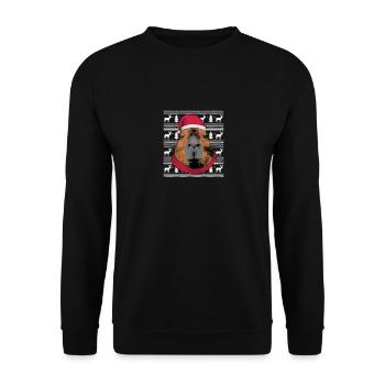 Capybara Ugly Christmas - Unisex Pullover - Schwarz - Vorne - Alina (178cm) & Michal (187cm)
