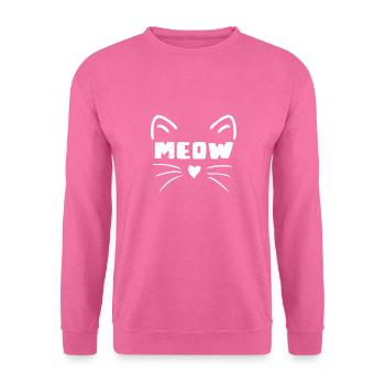Cat - Cat Face Meow - Unisex Pullover - Pink - Vorne