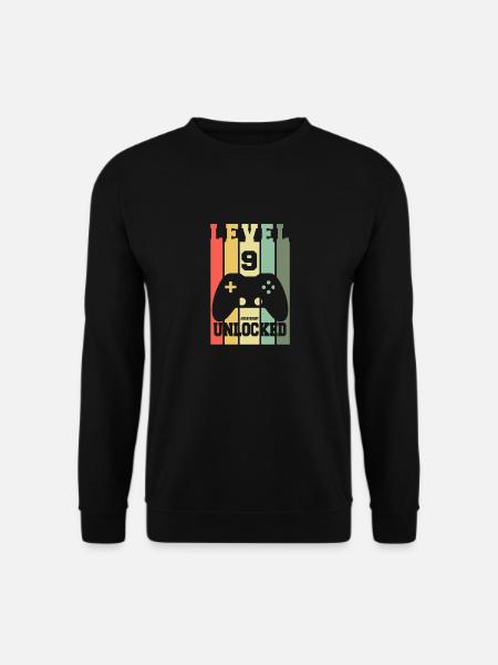 Level 9 Achievement Unlocked 9th Bday Gamer Design - Unisex Sweatshirt - black